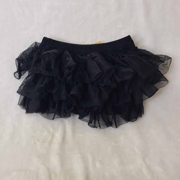Black Ruffle Tutu Skirt with Gold Sequin Bow Lily & Max Girls Size SM - Picture 3 of 8